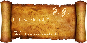 Hlinka Gergő névjegykártya